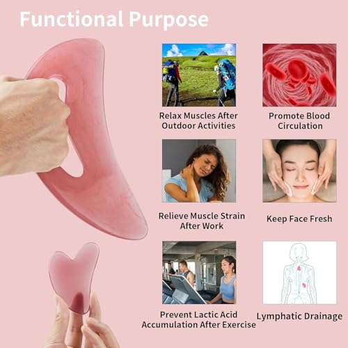 Gua Sha Corporal de Resina – Gua Sha de Masaje Anticelulitis para Drenaje Linfático, Masaje Facial y Corporal, Reducción de Celulitis y Relajación Muscular, Herramienta para Cuerpo y Cara - imagen 6