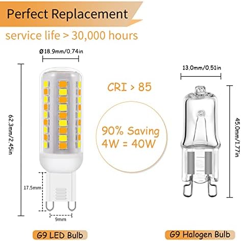 I-SHUNFA Smart Wireless Dimmable G9 LED Bulb Lamp,2835 SMD 58 LED Lights, Multicolor Dimmable G9 Led Bulbs Compatible with Mobile Phone, 2700K-6500K, 4W/230V 430Lumens 5Pack (5)