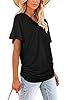 Womens Summer Tops Loose Fit Short Sleeve V Neck T... #2