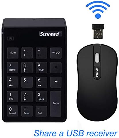 Numeric Keypad and Mouse Combo(Enhanced Version), 2.4G Wireless Mini Keyboard and Mouse with USB Receiver(No Device Drivers Needed), 2-in-1 Keyboard Set for Office Laptop Desktop PC Notebook