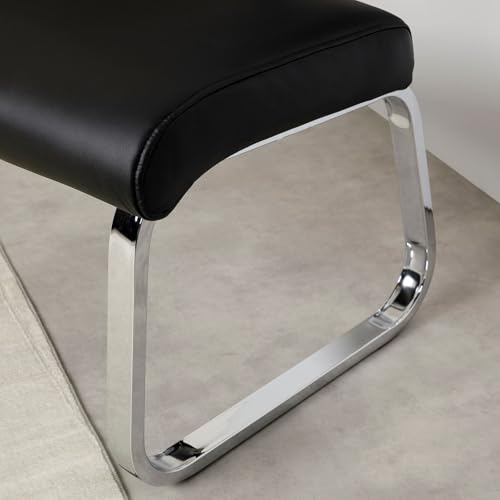 Banc design VILAS 3 places noir métal chromé IDIMEX