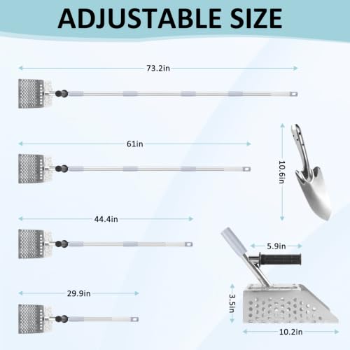 Sand Scoop for Metal Detecting, Long Handle Sand Sifterand Sand Flea Rake by Woxnoc - Used condition - Image 3