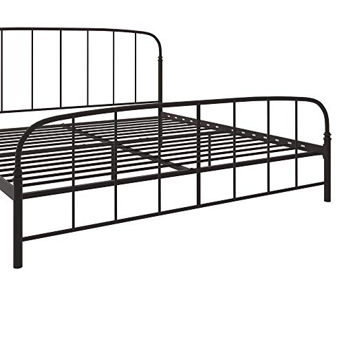 Dhp Lafayette Metal Platform Bed With Rustic Style Curved Headboard And Footboard, Adustable Base Height For Underbed Storage, No Box Spring Needed, King, Bronze #TOP4