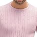Qolkmuiy-GJ Men's Lightweight Patterned Knitted Sweatershirt Crewneck Cable Knit Pullover Casual Twist Textured Sweaters (Pink,Medium)