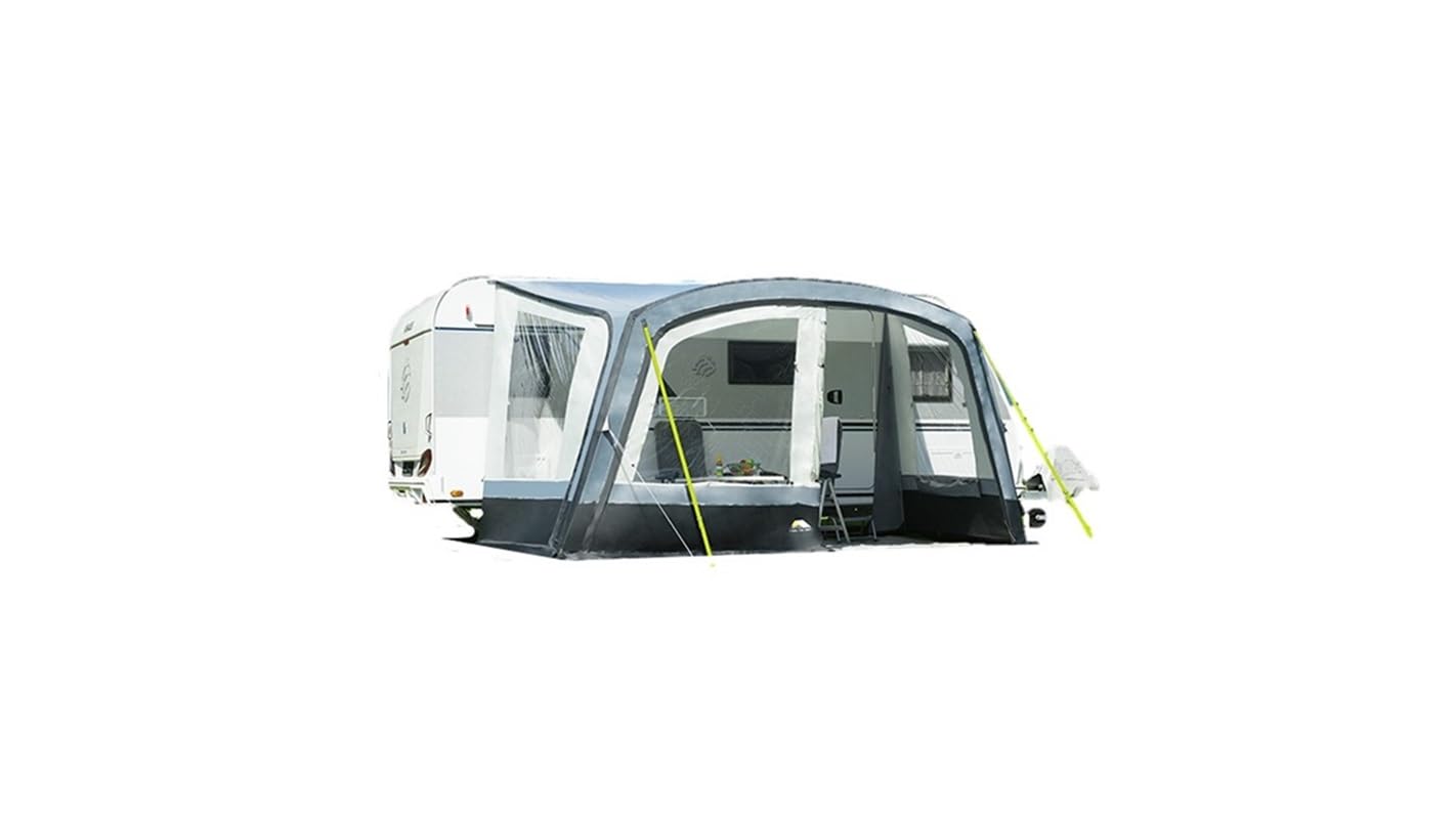 DWT aufblasbares Sonnendach für Wohnwagen - Sunny Air - inkl. 1 x Vorder- und 2 x Seitenwand - 300/400 cm x 250 cm Tiefe - Air-In-System