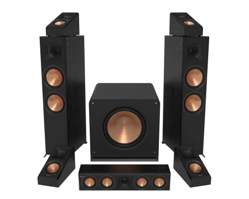 Klipsch 5.1.2 Ebony System - Model RP-8000F II, RP-404C II, RP-500SA II, RP-1600SW