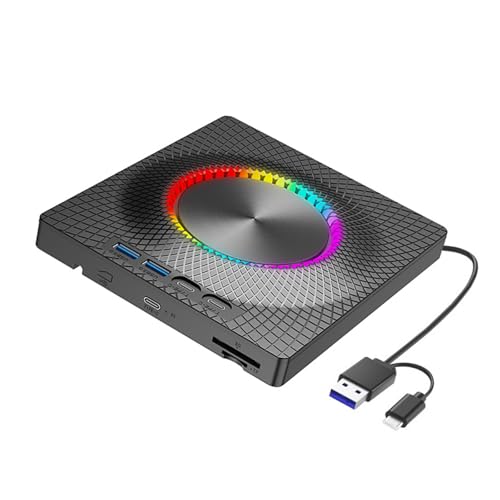 Jazuaiao Unidad de disco externa portátil USB 3.0 tipo C de transferencia rápida de datos, lector de tarjetas esencial de viaje