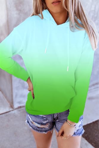 Image of HVEPUO Tie Dye Print Hoodie Long Sleeve Drawstring Pullover Tops Loose Casual Sweatshirt For Women(S-XXL)