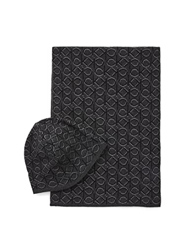 Calvin Klein Monogram Beanie bonnet écharpe hiver homme femme pack accessoires noir