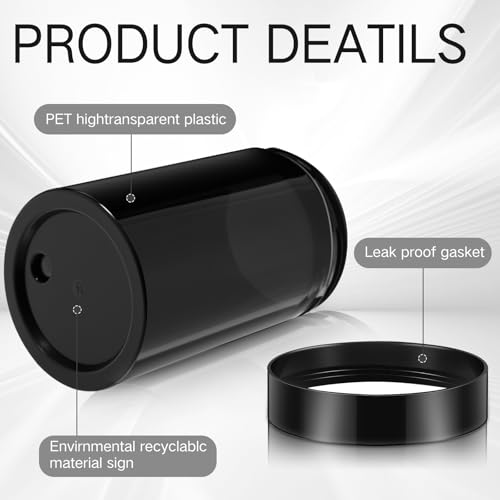 Image of Patelai 4 Pieces Round Wide-mouth Leak Proof Plastic Container Jars with Lids for Travel Storage Makeup Beauty Products Face Creams Oils Salves Ointments DIY Making(12 Ounce,Pure Black)