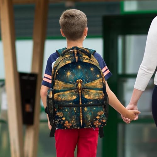 Sac à dos libellule dorée ensemble 2 pièces cadeau de rentrée idéal