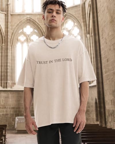 Mens Christian Shirts Trust in The Lord Shirt Jesus Religious Tees Oversized Graphic Tshirt2