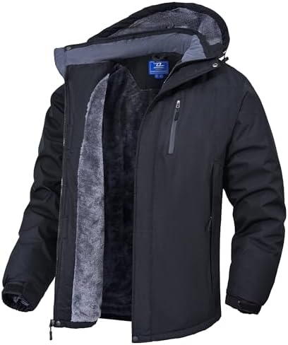 Zoofly Winterjacke Herren Wasserdicht Softshelljacke Warm Fleece Skijacke Winddicht Winter Outdoorjacke Männer Mit Abnehmbarer Kapuze