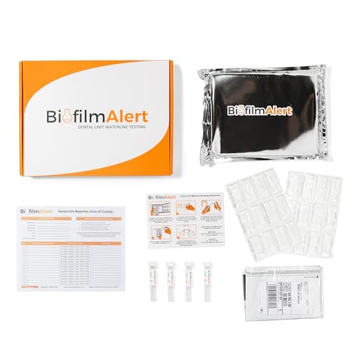 BiofilmAlert Dental Unit Waterline Testing Kit, 4 Water Sample Collection Vials - Return Postage Included