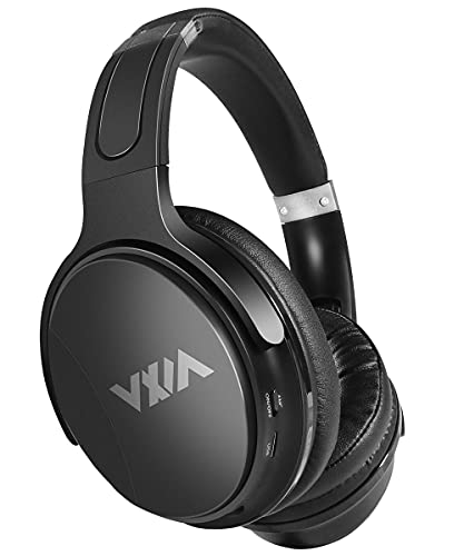 WXM Active Noise Canceling Headphones Bluetooth5.0 Headphones On-Ear with Mic, 40mm Driver Deep HiFi Bass Wireless Wired Headsets 30 Hours Playtime for Travel, Online Class, Work Black
