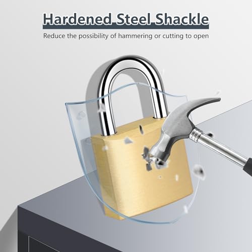 Image of 4 Pack Small Padlock with 4 Same Keys Thicken Locker Lock 1.18inch 30mm Small Solid Brass Padlock Weatherproof for Gym Case Backpack Luggage Hasp Storage