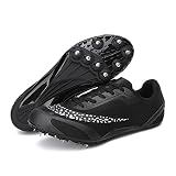 ZLZNX Leichtathletik Laufschuh Spike Anti Rutsch Sportsneaker Unisex für Herren Damen Leichtathletik Laufschuhe Spikes Schuhe Leichtathletik Sneaker Rubber Track Outdoor Rubber,Schwarz,40 EU
