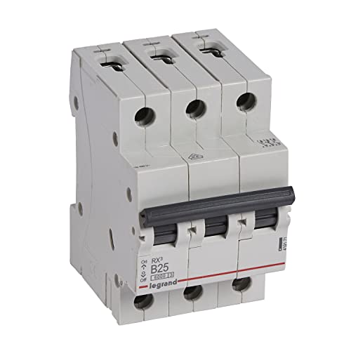 Legrand, RX3 Circuit Breaker Thermal Magnetic Circuit Breaker B-Characteristic, 25A, 3-Pole, 6000A Breaking Capacity, 400VAC