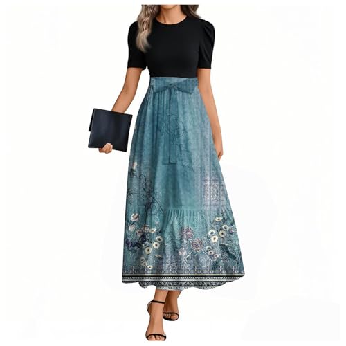Generisch leinenkleid Kleider Damen Türkis XL