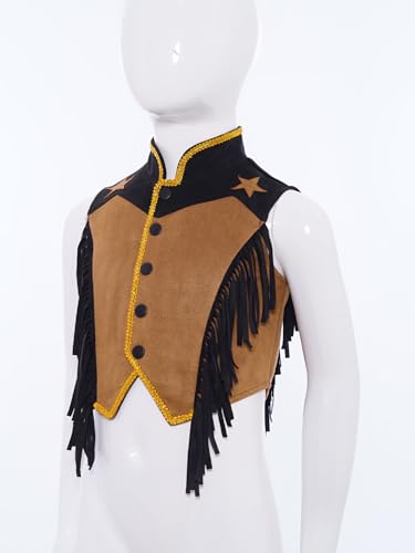 Western Style Sleeveless Vest for Kids Girls Boys Cowgirl Cowboy Waistcoat Top3