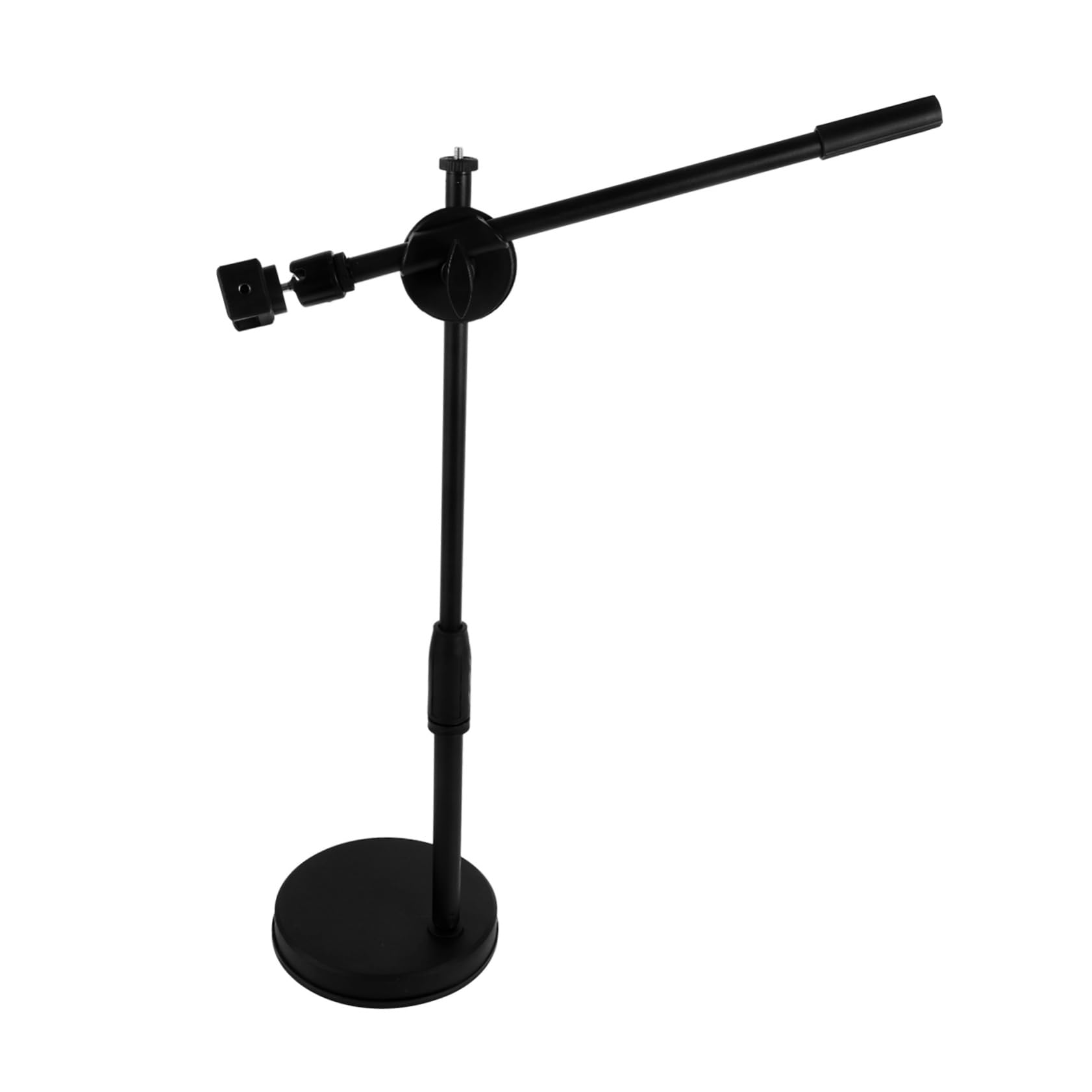 Supporto da Tavolo per Cellulare Rotazione 360° e Angolo Regolabile | Design Desktop Stabile, Nero Abs e Metallo, Testa Tripode Clip Telefono