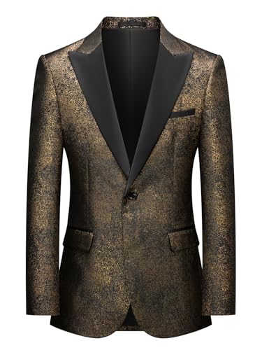Men's Blazer One Button Jacquard Sport Jacket for Dinner Party Prom Wedding Tuxedo Jacket Mardi Gras Carnival Gift