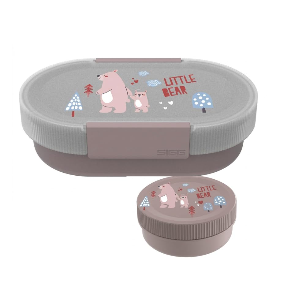 Sigg - LUMO Kids Lunchbox Bear Family Plus - Innenschale & Auslaufsichere Snackbox - Mikrowellen- & Spülmaschinengeeignet - BPA-frei - Leicht - Für Schule, Kita & Freizeit - Lila - 800ML