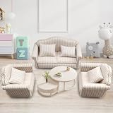 JurciCat Miniaturowa sofa Kanapa Akcesoria do domku dla lalek Drewniane meble do domku dla lalek Miniaturowe akcesoria(C)