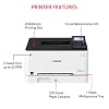 Canon imageCLASS LBP632Cdw - Wireless Duplex Color Laser Printer, Single Function, Home Office, Mobile Ready, 22 PPM Color, White
