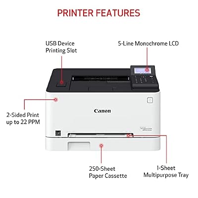 Canon imageCLASS LBP632Cdw - Wireless Duplex Color Laser Printer, Single Function, Home Office, Mobile Ready, 22 PPM Color, White