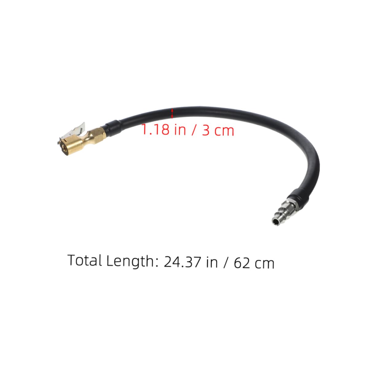 SOLUSTRE 3stücke Tire Inflator Schlauch Hochdruckadapter Für Luftkompressor Robuster Und Langlebiger Gummischlauch Präzise Druckregelung Kompatibel Mit Gängigen Reifenfüllern Für Und
