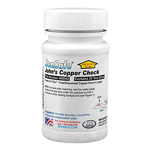 Industrial Test Systems 480042 John's Copper Check Test Strip, 1" Height, 1" Wide, 1" Length (Pack of 25)