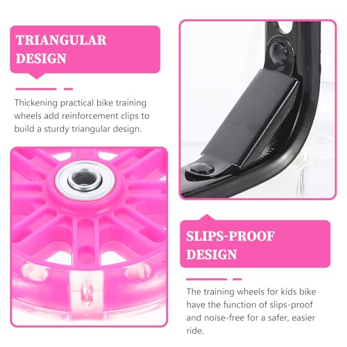 FOMIYES Ruedas de entrenamiento profesionales para bicicleta con ruedas traseras intermitentes reemplazables resistentes al desgaste, soportes ajustables, campana incluida, aptas para bicicletas de 12-20 pulgadas miniatura 7