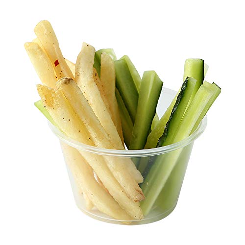 TashiBox Einweg-Souffelbecher mit Deckel, 113 ml, transparent, 100 Stück Cover