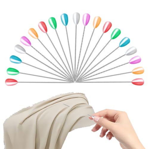 144 Pieces Corsage Pins, Teardrop Pearl Head Pins Long Boutonniere Pins Wedding Bouquet Pins for Crafts Sewing Wedding Flower Decorations (Colorful)