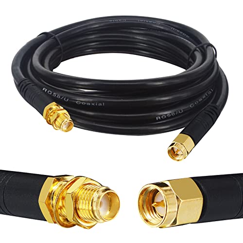 Boobrie RG58 Koaxialkabel 30 M – SMA Stecker Auf SMA Buchse, Für WiFi-Antennen & Router | Flexibel, Geringer Verlust