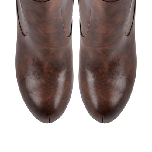 Women's Platform Round Toe Over the Knee High Boots Zip Up Stilettos High Heels4