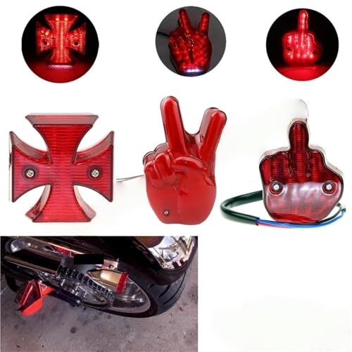 Lámpara matrícula motocicleta con diseño de dedo medio para sustitución custom 2