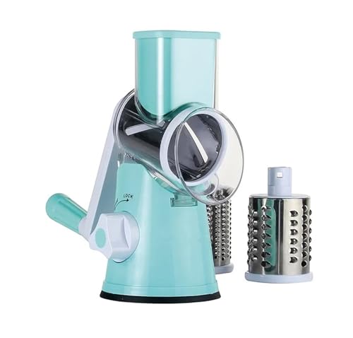 Rallador giratorio manual azul para cocina miniatura 1