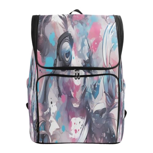 Sac à dos lapin abstrait contre le manque de place : grand sac scolaire fille garçon