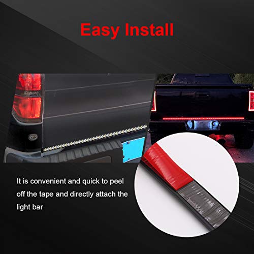 LncBoc Tailgate Light Bar 60 Inches Side Bed Light Strip 3528-450Led Waterproof Ip67 5-Function Brake, Running, Hazard and Turn Signal Light&Scanning Functions for Pickup Trailer Car Towing Vehicle