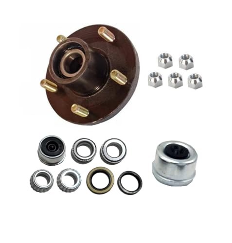 Trailer Hub Kit 2000 lbs Axel 5 Lug Idler Axle Boat Camper 5 x 4.5 Bolt Circle Part 88545-KIT