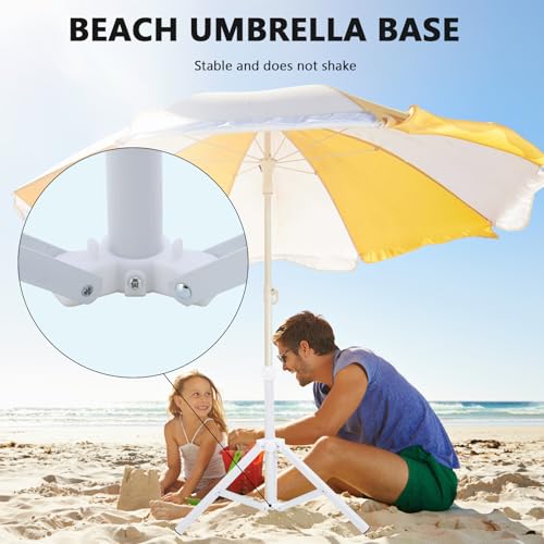 Beach Umbrella Stand Base,Portable Foldable Sun Umbrella Stand White Triangular Iron Support Base for Patio Beach Garden Camping Fishing Outdoor Sunshade Stand by Qiilu - Image 6
