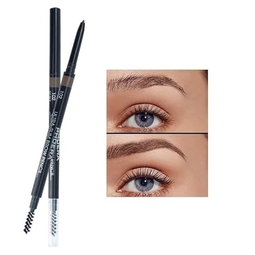 PHOERA Ultra Slim Eyebrow Liner Pencil With Brow Brush AQUAPURITY Fill & Sculpt Eyebrow Definer Natural Looking Brows Long Lasting (102 SOFT BROWN)