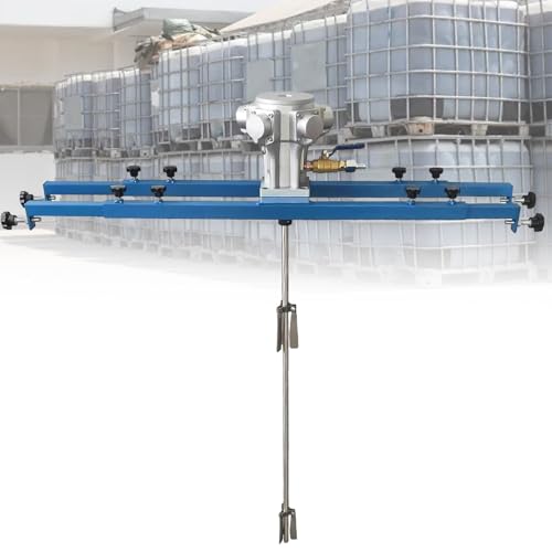 vnmudzeo Pneumatic Agitator Adjustable Horizontal Plate 720-1200 mm,1 Ton 1 HP Tank Type Paint Mixer Folding Blade,Impeller Diameter 250 mm and Mixing Rod Length 960 mm