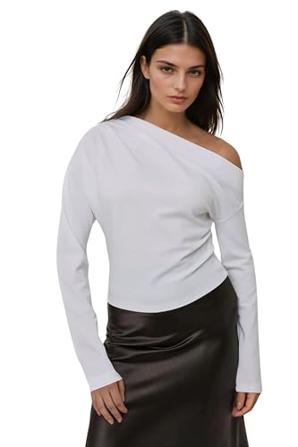 Hiccup Asymmetrical Neck Draped Blouse