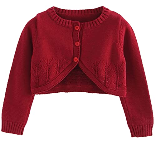 Kid's Open Front Cardigan Bolero Little Girl Trumpt Sleeve Sweater Shrug Cover Up Knitwear Jacket Baby Dress Up Princess Bolero Shrug #TOP15