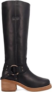 Dingo Womens Casbah Round Toe Pull On Casual Boots Over the Knee Mid Heel 2-3" - Black