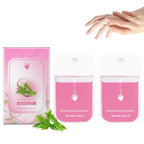 Spray Desinfectante De Manos Portátil, 2 Unidades, Hidratante, Secado Rápido, Fragancia Duradera, Diseño Estético, Ideal Para Viajes, Tamaño Mini Y Compacto (Té verde)
