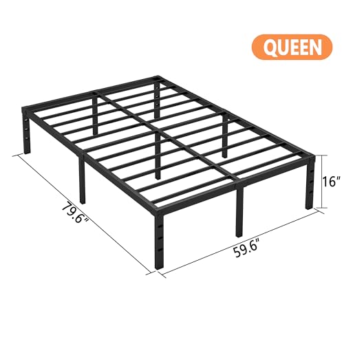 image for Hafenpo 16 Inch Queen Bed Frame - Sturdy Metal Platform Queen Size, No